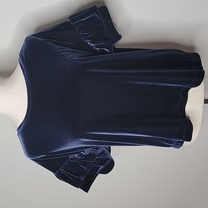 Madewell velour ruffle sleeve blouse